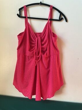 SHEIN Hot Pink Eyelet Tie-Front Cami